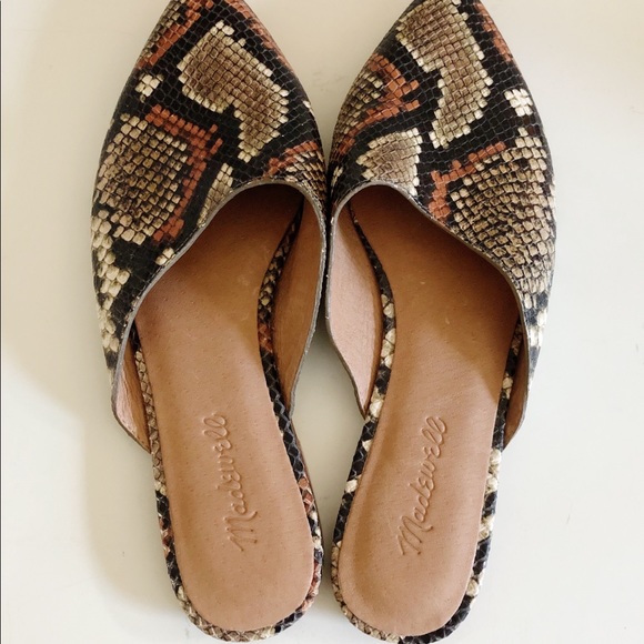 Madewell Remi Snake Embossed Leather Mules - Picture 5 of 6